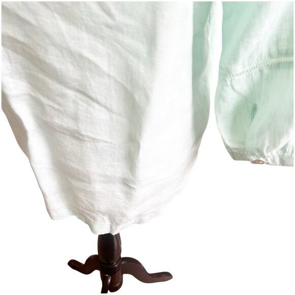 Joie 100% Linen V-Neck Popover Tunic Size Medium Light Teal Minimalist Beachy - Picture 9 of 12